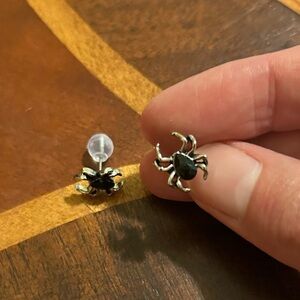 Silver Spider Earrings